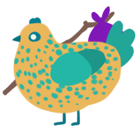 Sandy Shores, a honey and turquoise chicken with a speckle pattern