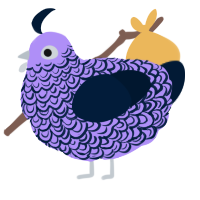 A lilac and tumblr chicken with a double-lace pattern
