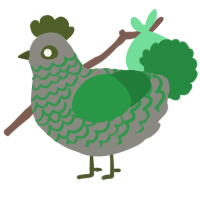 A ash and viridian chicken with a lace pattern