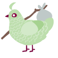 A gluppy chicken with a lace pattern
