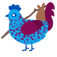 Blue Raspberry, a sky and wine chicken with a speckle pattern