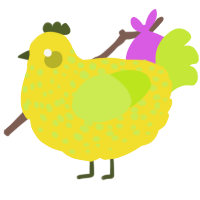 A yellow and lime chicken with a speckle pattern