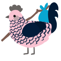 A rose and tumblr chicken with a lace pattern