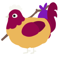 A honey and maroon chicken with a head pattern
