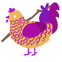 A honey and plum chicken with a lace pattern