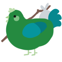 A viridian and teal chicken