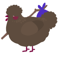 A bark chicken with a neck-speckle pattern