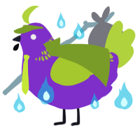 A grass and indigo chicken with a neck-band pattern