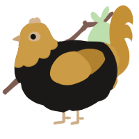 A sable and gold chicken with a head pattern