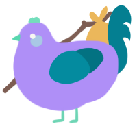 A lilac and sea chicken