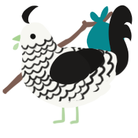 (unnamed), a white and sable chicken with a lace pattern
