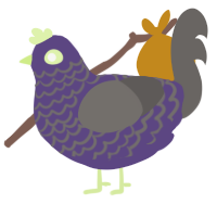 clone, a overcast and grey chicken with a lace pattern