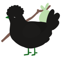 A sable chicken