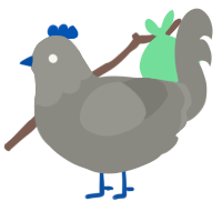 A ash chicken with a head pattern