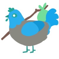 A ash and sky chicken with a head pattern