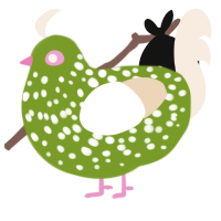 A chartreuse and cream chicken with a speckle pattern