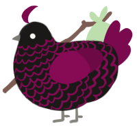 A sable and wine chicken with a lace pattern