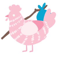 A rose chicken with a bar pattern