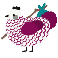 A white and wine chicken with a lace pattern
