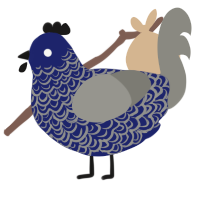 A navy and ash chicken with a double-lace pattern