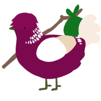 A wine and cream chicken with a neck-band pattern