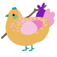 A honey and pink chicken with a half-lace pattern