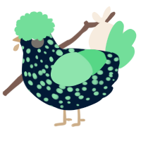 A tumblr and spring chicken with a speckle pattern