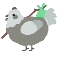 A ash and silver chicken with a head pattern