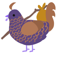 A overcast and brown chicken with a lace pattern