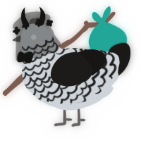 A mist and sable chicken with a lace pattern