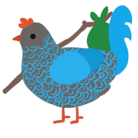 A grey and sky chicken with a double-lace pattern
