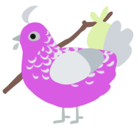 A orchid and mist chicken with a half-lace pattern