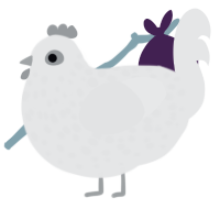 A sable chicken with a speckle pattern