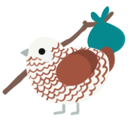 A white and russet chicken with a lace pattern