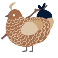 A brown and beige chicken with a lace pattern