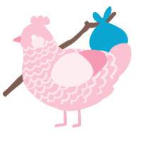 A rose chicken with a lace pattern