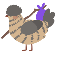 A beige and grey chicken with a bar pattern