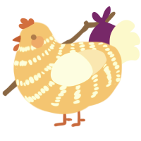 A honey and cream chicken with a bar pattern