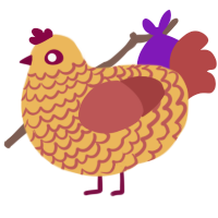 A honey and red chicken with a lace pattern