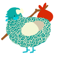 A sea and mist chicken with a double-lace pattern
