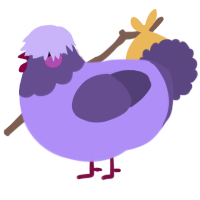 A lilac and overcast chicken with a head pattern
