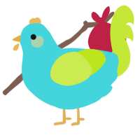 A aqua and lime chicken