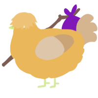 A honey and beige chicken