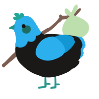 A sable and sky chicken with a head pattern