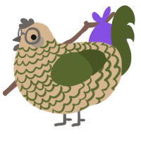 Pistachio, a beige and olive chicken with a lace pattern