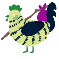 A lemon and tumblr chicken with a bar pattern