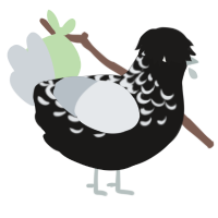 Black Ice, a sable and mist chicken with a half-lace pattern