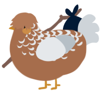 A brown and mist chicken with a half-lace pattern