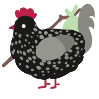 A sable and ash chicken with a speckle pattern