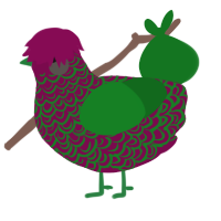 rosebush overgrowth, a wine and leaf chicken with a double-lace pattern